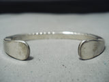 Authentic Vintage Native American Navajo Orville Sterling Silver Chisel Bracelet-Nativo Arts