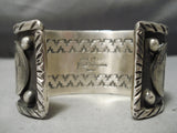 So Heavy Thick Native American Sterling Silver Coin Bracelet Cuff-Nativo Arts
