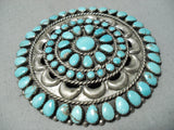Authentic Vintage Native American Navajo Victor Moses Begay Turquoise Sterling Silver Pin-Nativo Arts