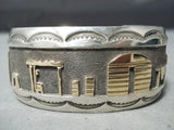 Dynamic Vintage Zuni Sterling Silver & 14k Gold Bracelet Native American Old-Nativo Arts