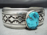 Authentic Vintage Native American Navajo Thomas Singer Turquoise Sterling Silver Bracelet-Nativo Arts