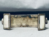 Rare Vintage Native American Navajo Pilot Mountain Turquoise Sterling Silver Bracelet Old-Nativo Arts