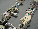 Rare Native American Zuni Native Turquoise Disney Sterling Silver Squash Blossom Necklace-Nativo Arts