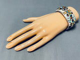 One Of The Most Intricate Ever Vintage Native American Zuni Turquoise Sterling Silver Bracelet-Nativo Arts