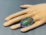 Incredible Native American Navajo Royston Turquoise Sterling Silver Ring Signed-Nativo Arts