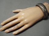 Wonderful Vintage Navajo Sterling Silver Bracelet Old Native American-Nativo Arts