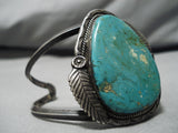 Huge!! Vintage Native American Navajo Royston Turquoise Sterling Silver Bracelet Old-Nativo Arts