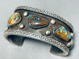 Bisbee & Blue Thunder Vintage Native American Navajo Turquoise Sterling Silver Hvy Bracelet-Nativo Arts