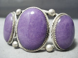 One Of The Best Vintage Native American Navajo Sugulite Sterling Silver Bracelet-Nativo Arts
