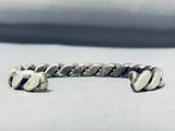 Heavy Thick Vintage Native American Navajo Sterling Silver Rope Heavy Bracelet-Nativo Arts