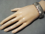 Extremely Detailed Vintage Native American Navajo Sterling Silver Feather Bracelet-Nativo Arts