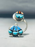 One Of The Most Unique Ever Vintage Native American Zuni Turquoise Sterling Silver Ring-Nativo Arts