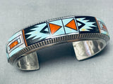 Extreme Intricacy Vintage Native American Navajo Turquoise Sterling Silver Bracelet-Nativo Arts