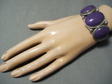 One Of The Best Vintage Native American Navajo Sugulite Sterling Silver Bracelet-Nativo Arts