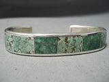 Excellent Vintage Native American Zuni Cripple Creek Turquoise Sterling Silver Bracelet Old-Nativo Arts