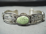 Incredible Vintage Native American Navajo Gaspeite Sterling Silver Bracelet-Nativo Arts