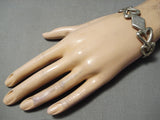 Fabulous Vintage Navajo Sterling Silver Bracelet Hearts Native American Old-Nativo Arts