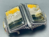 One Of The Most Unique Native American Navajo Honeybee Jasper Sterling Silver Coil Bracelet-Nativo Arts