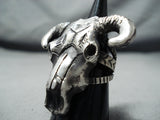 Dramatic Navajo Sterling Silver Skull Ring Native American-Nativo Arts