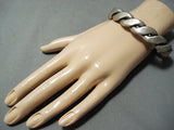 Heaviest Signed Coil Vintage Native American Navajo Sterling Silver Bracelet-Nativo Arts