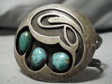 Rare Vintage Native American Navajo Swan Royston Cerrillos Turquoise Sterling Silver Bracelet-Nativo Arts