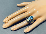 Native American One Of The Best Vintage Inlay 14k Gold Marked Sterling Silver Ring-Nativo Arts