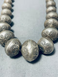 Fabulous Vintage Native American Navajo Sterling Silver Bead Necklace-Nativo Arts