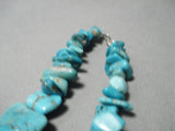 Chunky Dunky Vintage Native American Navajo Carico Lake Turquoise Necklace Old-Nativo Arts