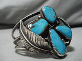 Quality Vintage Native American Navajo Red Mountain Turquoise Sterling Silver Bracelet Old-Nativo Arts