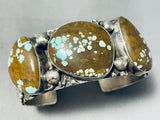 Bold One Of Best Vintage Native American Navajo #8 Turquoise Sterling Silver Bracelet-Nativo Arts