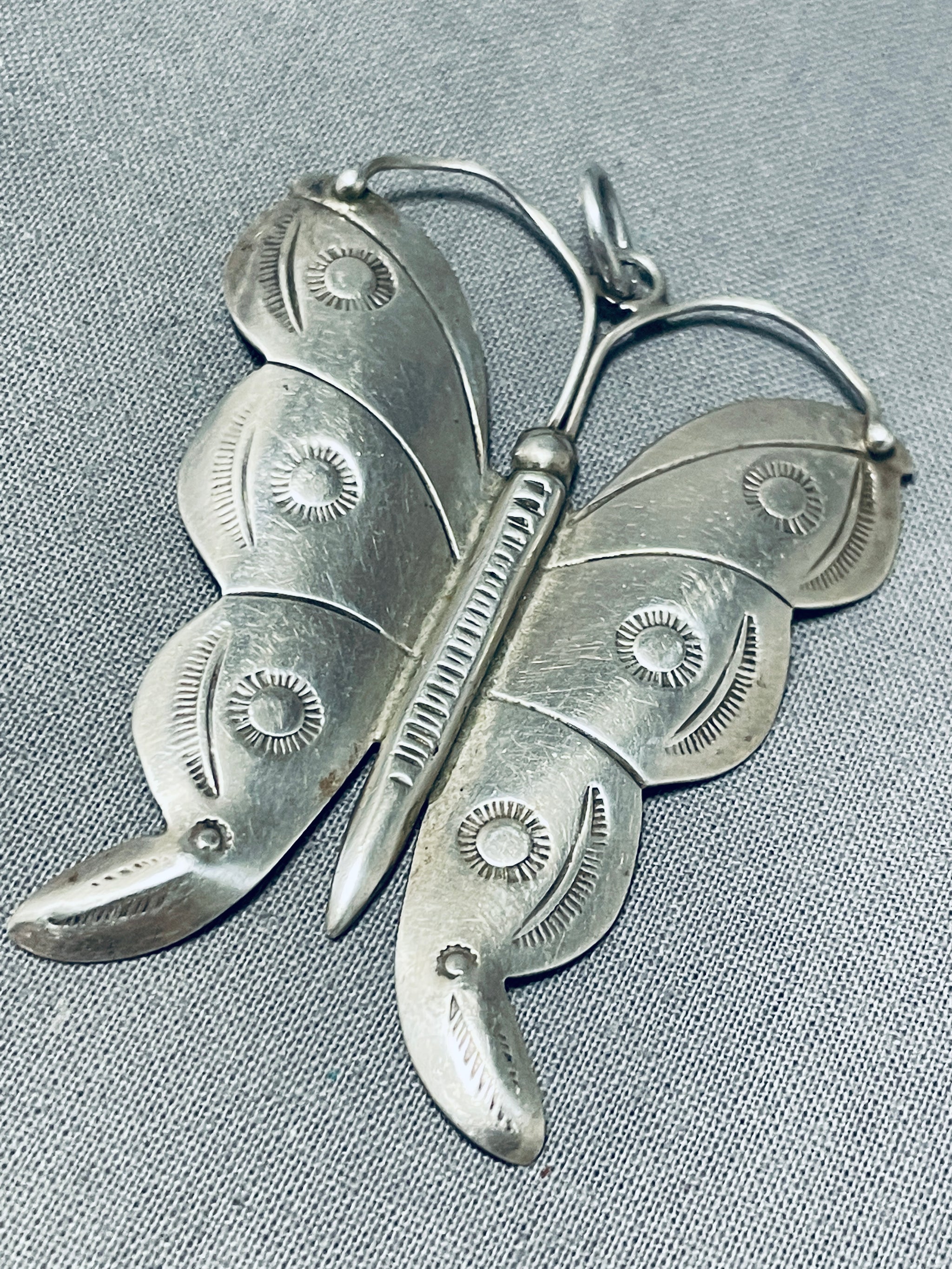 Whimsical Vintage Native American Navajo Sterling Silver Butterfly