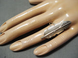 Incredible Intricacy Navajo Sterling Silver Feather Ring Native American-Nativo Arts