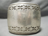 Magnificent Vintage Native American Navajo Sterling Silver Bracelet Old-Nativo Arts