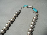 Authentic Huge Vintage Native American Navajo Thomas Singer Turquoise Sterling Silver Necklace-Nativo Arts