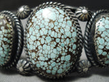 One Of The Best Vintage Native American Navajo #8 Turquoise Sterling Silver Bracelet Old-Nativo Arts