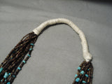 One Of The Finest Native American Navajo Turquoise Heishi Necklace Old-Nativo Arts