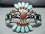 Important Lin Laiiwakete Vintage Native American Zuni Turquoise Sterling Silver Bracelet-Nativo Arts