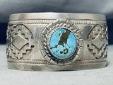 Incredible Vintage Native American Navajo Morenci Turquoise Sterling Silver Large Bracelet-Nativo Arts