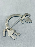 Important Yei Vintage Native American Navajo Sterling Silver Pin Old-Nativo Arts
