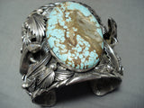 Lizard 222 Gram Native American Turquoise Sterling Silver Bracelet-Nativo Arts