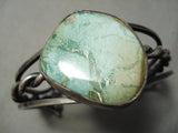 Superior Vintage Native American Navajo Royston Turquoise Sterling Silver Coiled Bracelet Old-Nativo Arts