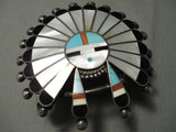 One Of The Biggest Ever Vintage Native American Zuni Turquoise Coral Sterling Silver Bracelet-Nativo Arts