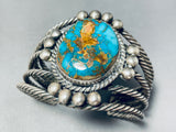 Five Coiled Wires Vintage Native American Navajo Turquoise Sterling Silver Bracelet-Nativo Arts