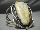 Museum Towering Vintage Native American Navajo Royston Turquoise Sterling Silver Bracelet Old-Nativo Arts