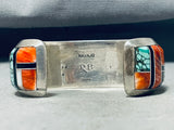 Rich Begay Vintage Native American Navajo Spiderweb Turquoise Sterling Silver Bracelet-Nativo Arts