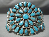 Incredible Native American Navajo Tears Of Joy Turquoise Sterling Silver Bracelet Cuff-Nativo Arts