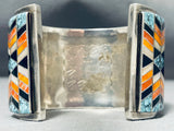 One Of The Most Intricate Ever Vintage Native American Navajo Turquoise Sterling Silver Bracelet-Nativo Arts