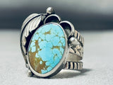 Marvelous Native American Navajo 8 Turquoise Sterling Silver Ring-Nativo Arts