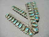 Incredible Vintage Native American Navajo Royston Turquoise Sterling Silver Collar Protectors-Nativo Arts