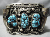 Best Vintage Navajo Turquoise Sterling Silver Wild Native American Bracelet-Nativo Arts